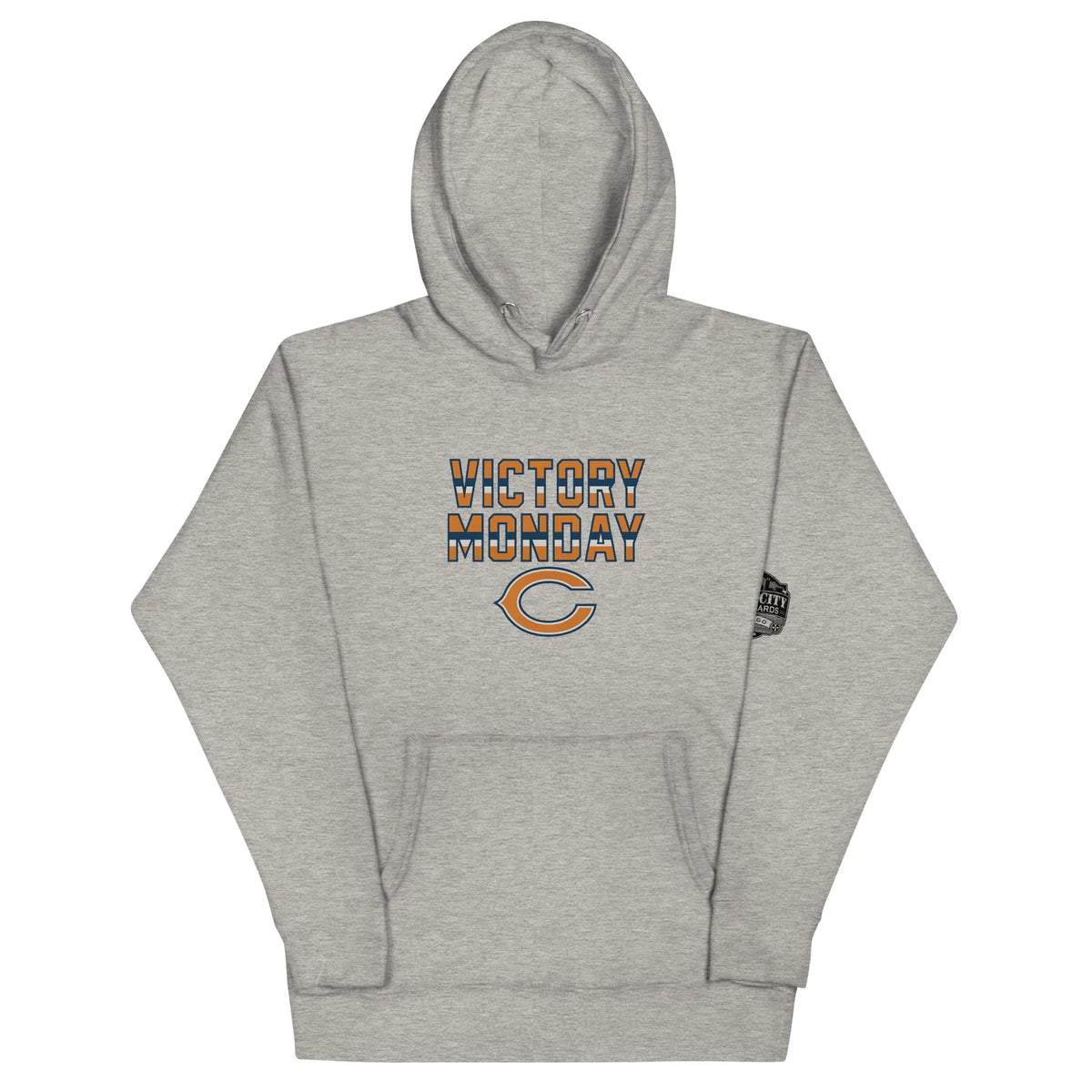 Bears Victory Monday unisex hoodie in Carbon Grey, front view