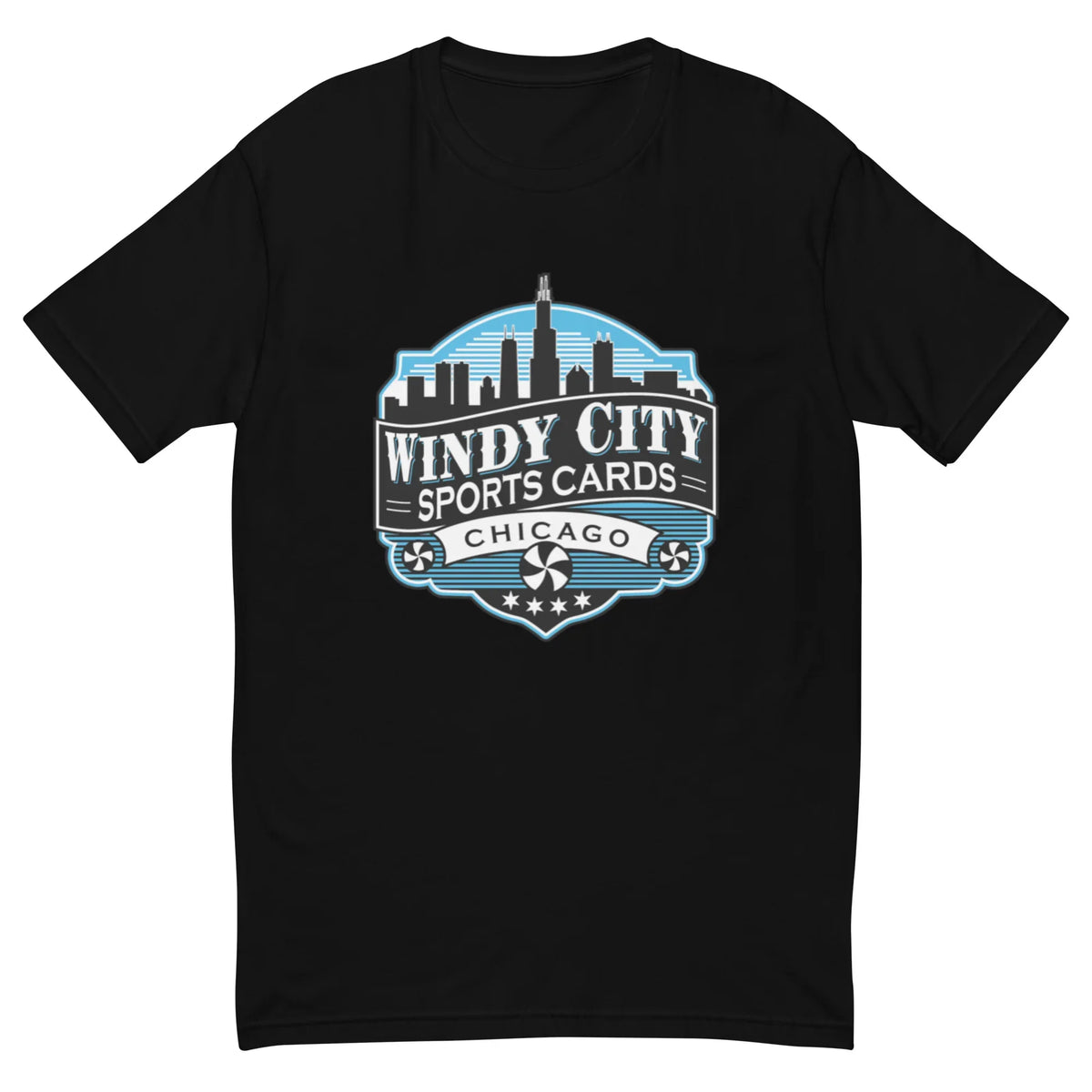 Windy City Chicago T-shirt in black, front view