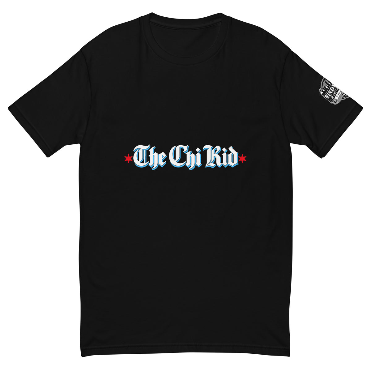 The Chi Kid black Chicago graphic T-shirt, front view
