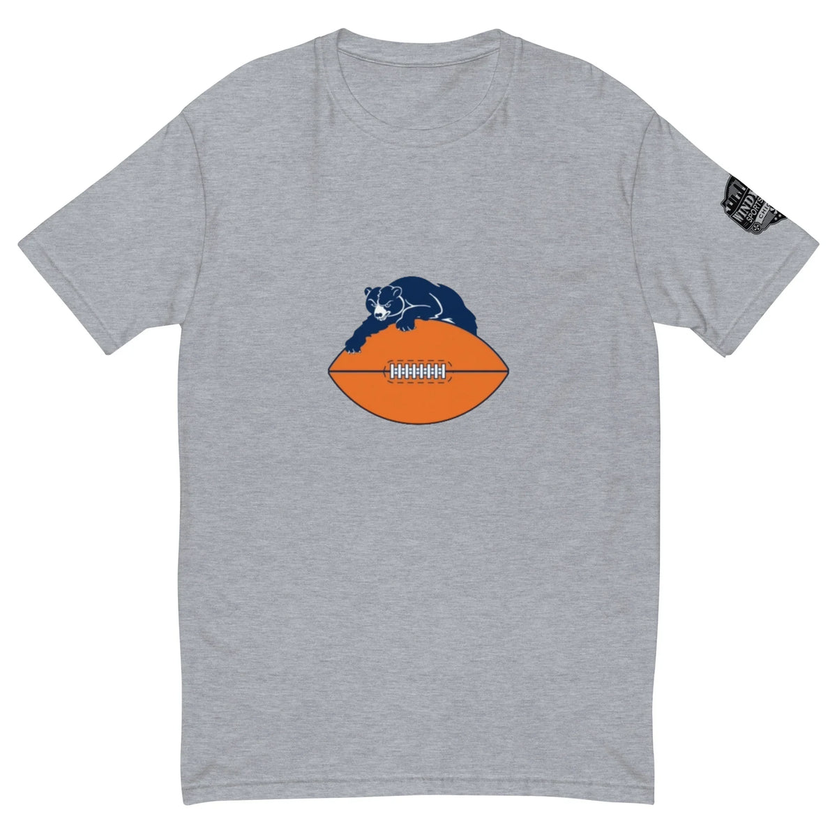 Bear Football short sleeve T-shirt in Heather Grey, front view