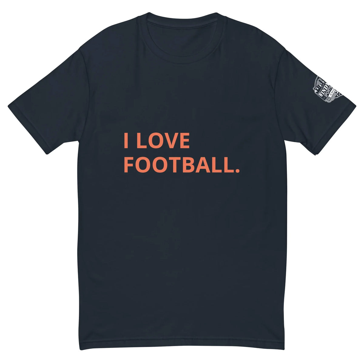 I Love Football T-shirt in midnight navy, front view