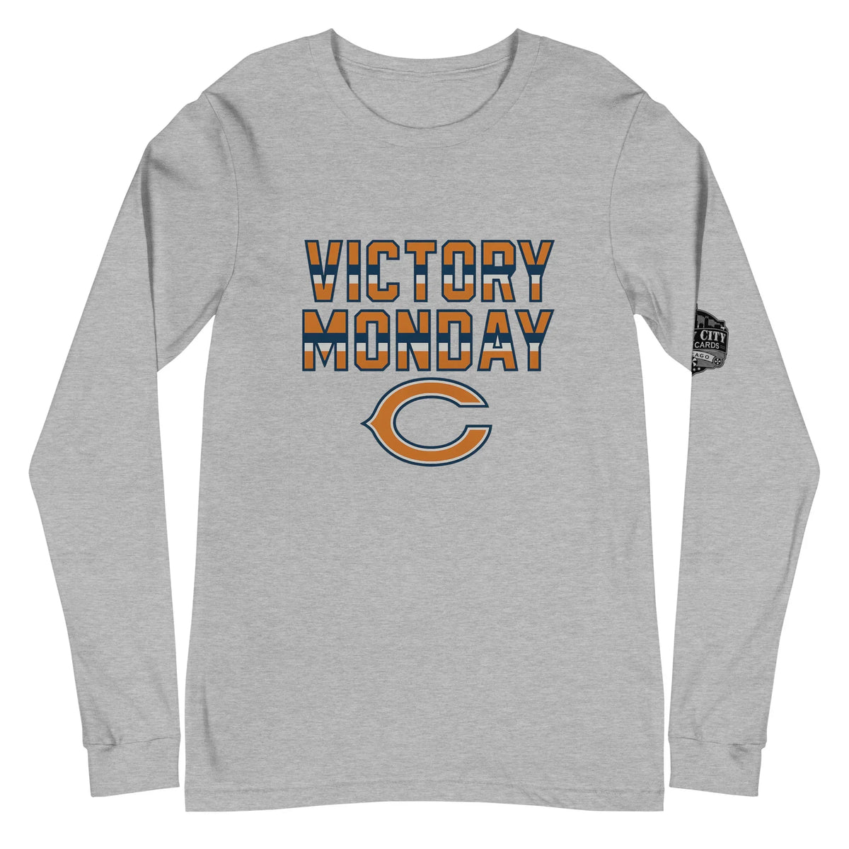 Bears Victory Monday long sleeve tee in Athletic Heather, front view