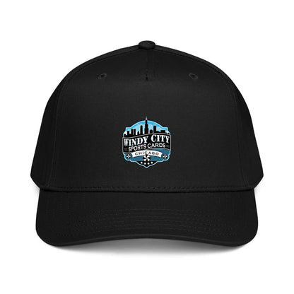 Windy City 5-panel cap in black, front view