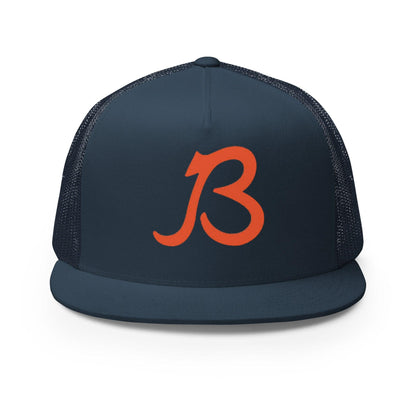 B Script Chicago trucker cap in navy, front view
