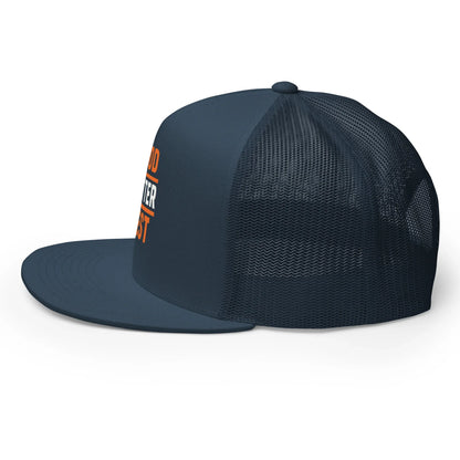 Good Better Best trucker cap in navy, left side view