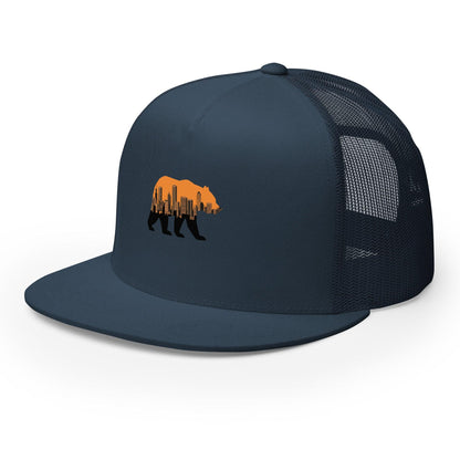 Walking Bear Chicago football trucker cap in navy, front-left view