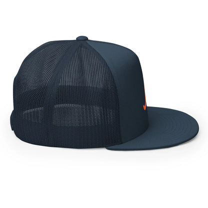 B Script Chicago trucker cap in navy, right side view