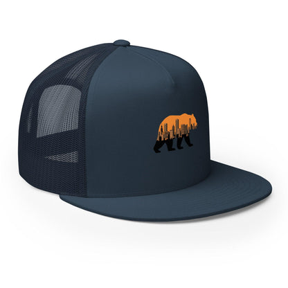 Walking Bear Chicago football trucker cap in navy, front-right view