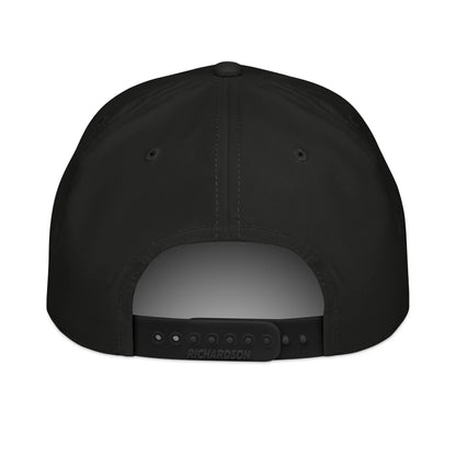 Windy City rope cap in black and white, back view