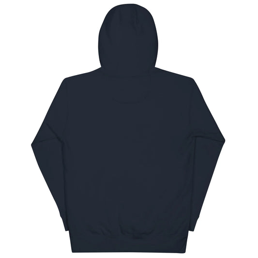 Good Better Best unisex hoodie in navy blazer, back view