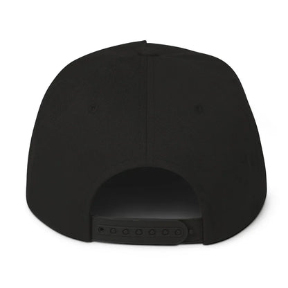 Windy City flat bill cap in black, back view