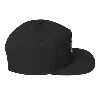 Windy City flat bill cap in black, right side view