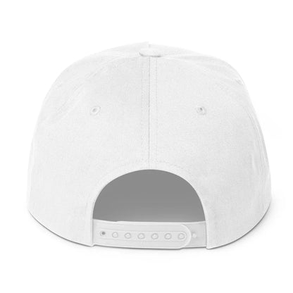 Windy City flat bill cap in white, back view