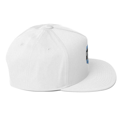 Windy City flat bill cap in white, right side view