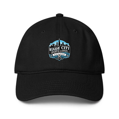 Windy City low-profile baseball cap in black, front view