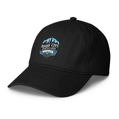 Windy City low-profile baseball cap in black, front-left view