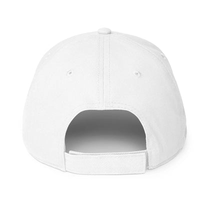 Windy City low-profile baseball cap in white, back view