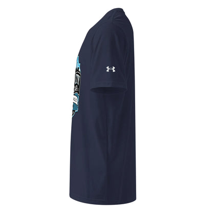 Windy City Under Armour athletic T-shirt in navy, left-side view