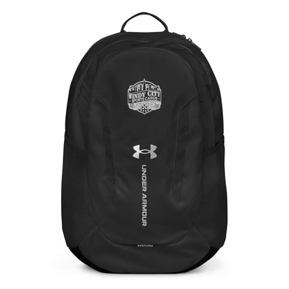 Under Armour Windy City backpack in black, front view