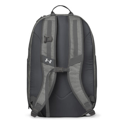 Under Armour Windy City backpack in Castlerock gray, back view