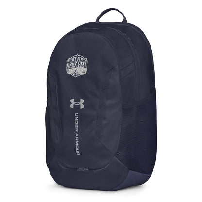 Under Armour Windy City backpack in midnight navy, front-left view