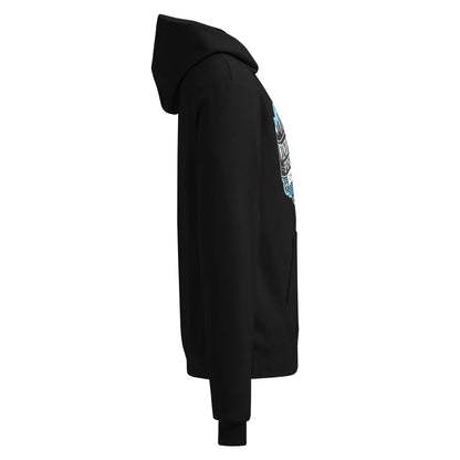 Windy City Champion unisex hoodie in black, right-side view